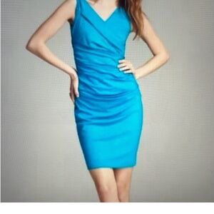 DVF Diane von Furstenberg Bentley Dress Wrap Ruch Sleeveless EUC